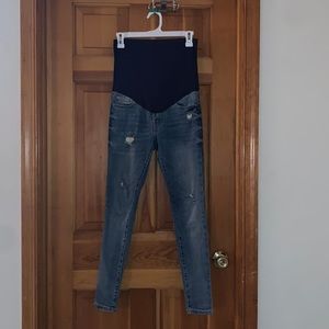 Medium blue maternity skinny jeans